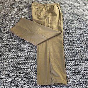Dockers Signature Khaki D4 Relaxed Fit Pleated Front Beige Chino Pants Size 38